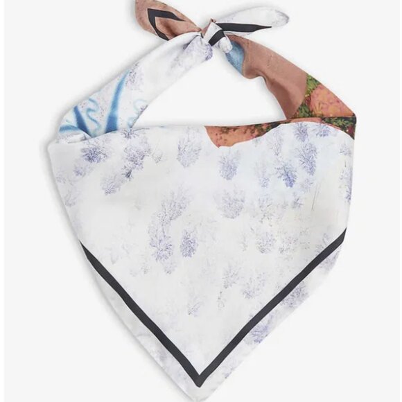 Acne Surreal Landscape Graphic-Print Silk Scarf - Picture 3 of 3
